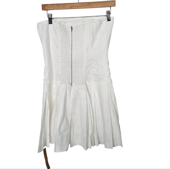 Reformation Isabeli Linen White Mini Dress Size 8 New With Tags Dresses
